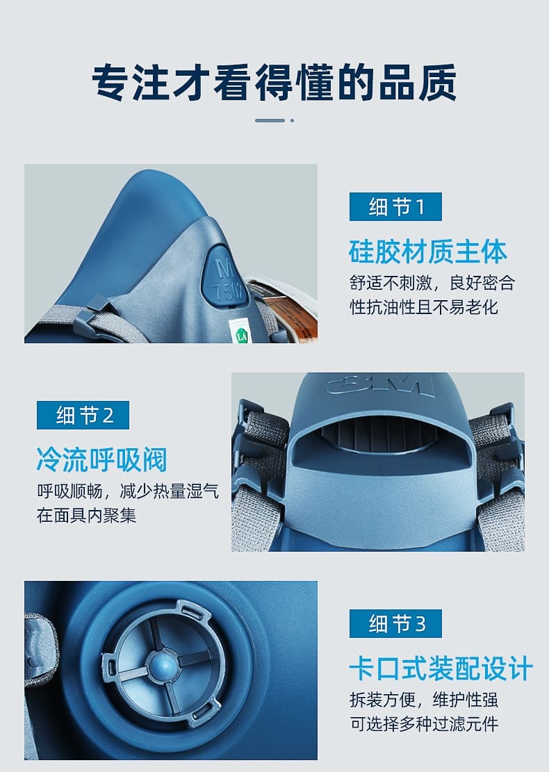 3M 7502 双滤盒半面罩 (中号)